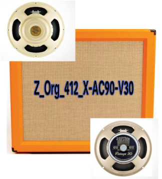 Z Series IR Pack of Orange PPC 4x12 "X" Pattern with Alnico Cream 90 and Vintage 30